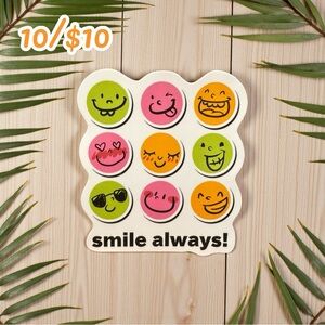 Smile Always Colorful Faces Sticker – 2 1/4”